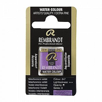 Краска акварельная Rembrandt 847 Интерферентный фиолетовый, кювета, Royal Talens Краска акварельная Rembrandt 847 Интерферентный фиолетовый, кювета, Royal Talens