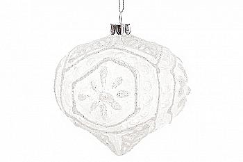 Прикраса ялинкова 10 см, морозний білий, NY15-354