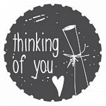 Штамп дерев`яний d=3,5 см "thinking of you", WE4007 ТМ "Woodies" Штамп дерев`яний d=3,5 см "thinking of you", WE4007 ТМ "Woodies"