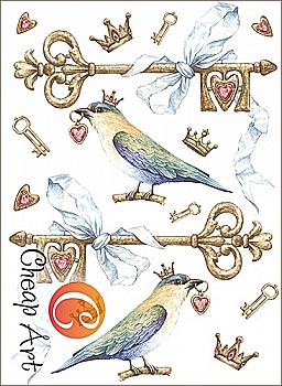 Карта декупажна А4 Ключі короля, 45 г/м², 01043