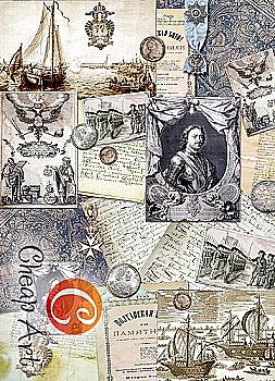 Карта декупажна А4 Епоха Петра, 45 г/м², 007434