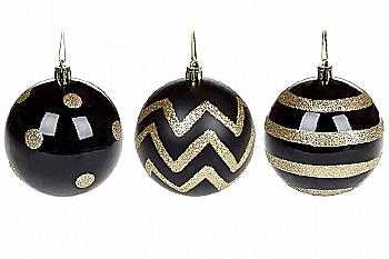 Куля ялинкова 8 см, мікс 3-х дизайнів, 898-170 Куля ялинкова 8 см, мікс 3-х дизайнів, 898-170