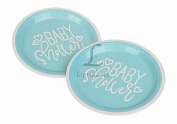 Тарелки бумажные голубые 18 см, 10 шт, 5-63475