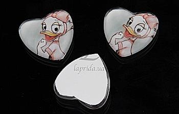 Серединка акриловая детская сердце 1,8 см "Доннальд Дак", 5-41862