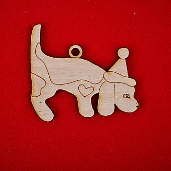 Фигура из фанеры "Бигль новогодний", 8*8 см, 741780