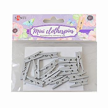 Набір прищіпок дерев`яних срібних 15 шт., 742507