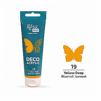 Акрил для декора, Желтый тёмный, матовый, 75 мл, ROSA TALENT Акрил для декора, Желтый тёмный, матовый, 75 мл, ROSA TALENT