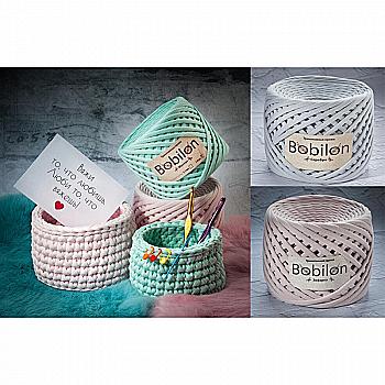 Набір пряжі трикотажної Bobilon "Ніжність" зефірка + пепельний, NV0094 Набір пряжі трикотажної Bobilon "Ніжність" зефірка + пепельний, NV0094