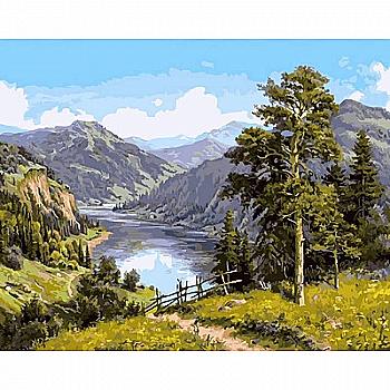 Набір для розпису по номерах 40*50 см "Гірська річка", 8175 Набір для розпису по номерах 40*50 см "Гірська річка", 8175