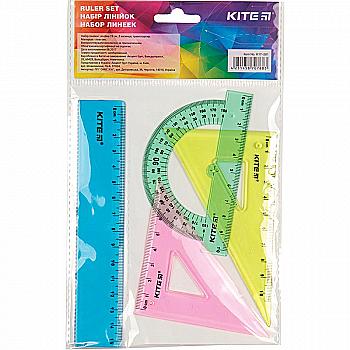 Набор: линейка 15 см, 2 кос., трансп. (асс. цвет.), K17-281
