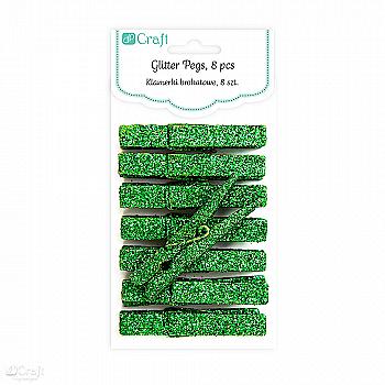 Прищіпки з блискітками Зелений (8 шт.), CEOZ-105 DpCraft Прищіпки з блискітками Зелений (8 шт.), CEOZ-105 DpCraft