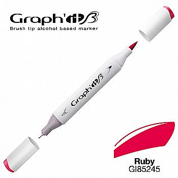 Маркер двухсторонний Brushmarker, Рубиновый (5245), GI85245 Graph`it Маркер двухсторонний Brushmarker, Рубиновый (5245), GI85245 Graph`it