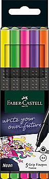 Набор ручек каппилярных 0,4 мм Grip 5 цв., 151603 Faber-Castell Набор ручек каппилярных 0,4 мм Grip 5 цв., 151603 Faber-Castell