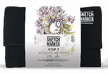 Набор маркеров SketchMarker Step 2 - Набор для начинающих (24 маркеров + сумка органайзер), SM-24STEP2 Набор маркеров SketchMarker Step 2 - Набор для начинающих (24 маркеров + сумка органайзер), SM-24STEP2