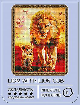 Алмазная мозаика "Лев с львенком" 40*50 см, GF477, ТМ "99IDEAS" Алмазная мозаика "Лев с львенком" 40*50 см, GF477, ТМ "99IDEAS"
