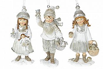 Фігурка підвісна "Дітки" 13 см, 3 види, шампань, 707-882