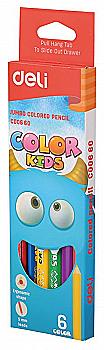 Олiвці 6 кол, Color Kids Jumbo трикутний. Deli EC00660 (70601) Олiвці 6 кол, Color Kids Jumbo трикутний. Deli EC00660 (70601)