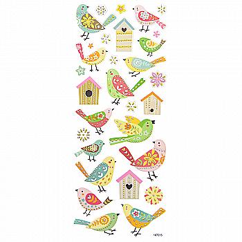 Наліпки з гліттером - Пташки (30 шт.), DPNB-076 DpCraft Наліпки з гліттером - Пташки (30 шт.), DPNB-076 DpCraft