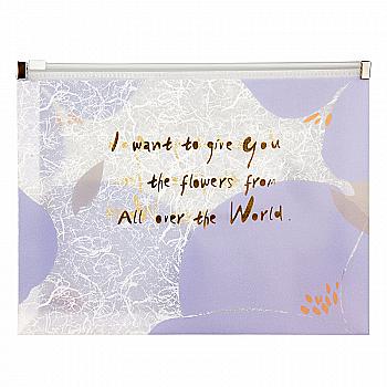 Папка на молнии А5+, zip-lock, Fleur, лавандовая, 1498-11 Папка на молнии А5+, zip-lock, Fleur, лавандовая, 1498-11