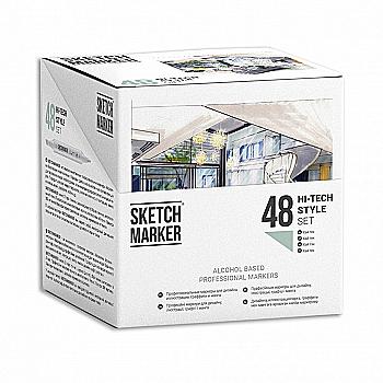 Набор маркеров SketchMarker Hi Tex Style - Пусть тек 48 шт. (в пластик. кейсе), SM-48HITEX Набор маркеров SketchMarker Hi Tex Style - Пусть тек 48 шт. (в пластик. кейсе), SM-48HITEX