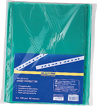 Файл А4, 40 мкм (100 шт/уп.) зеленый ВМ 3810-04 Файл А4, 40 мкм (100 шт/уп.) зеленый ВМ 3810-04