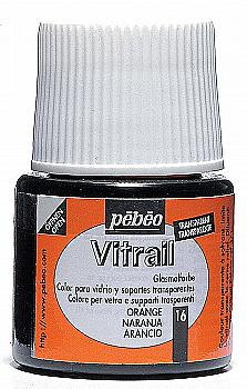 Фарба лакова по склу та металу Vitrail 45 мл прозора, помаранчева, 050-016 ТМ "Pebeo" Фарба лакова по склу та металу Vitrail 45 мл прозора, помаранчева, 050-016 ТМ "Pebeo"