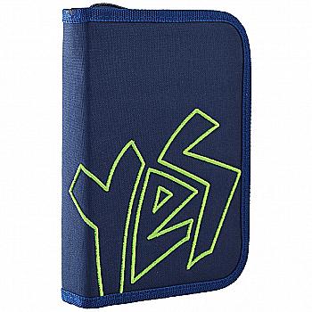 Пенал твёрдый одинарный с двумя клапанами HP-04 "YES green", 20,5*13,5*4, 532552 Пенал твёрдый одинарный с двумя клапанами HP-04 "YES green", 20,5*13,5*4, 532552