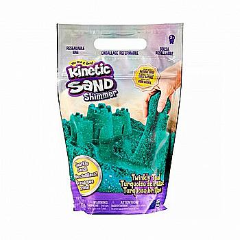 Пісок для дитячої творчості Kinetic sand, бірюзовий блиск 907 г, 71489T Пісок для дитячої творчості Kinetic sand, бірюзовий блиск 907 г, 71489T