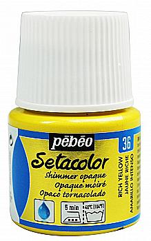 Фарба для світлих тканин Setacolor 45 мл непрозора блискуча, інтенсивна жовта, 295-036 Pebeo Фарба для світлих тканин Setacolor 45 мл непрозора блискуча, інтенсивна жовта, 295-036 Pebeo