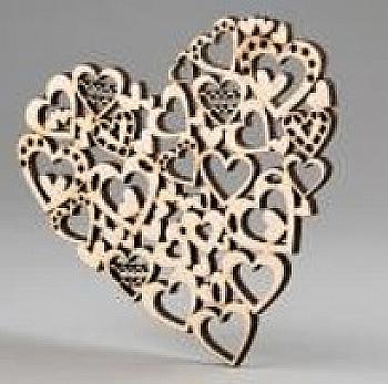 Заготівка дерев`яна "Серце з сердець", СР11 Заготівка дерев`яна "Серце з сердець", СР11