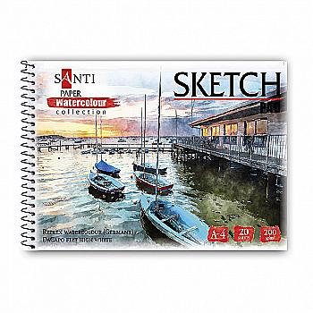 Альбом для акварелі "City" А4, "Paper Watercolour Collection" 20 арк., 200г/м3, Santi, 130508 Альбом для акварелі "City" А4, "Paper Watercolour Collection" 20 арк., 200г/м3, Santi, 130508