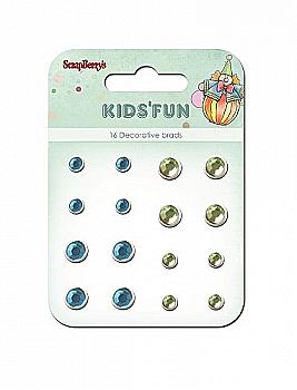 Набір кришталевих брадсів "Забава", синьо-зелений, 16 шт