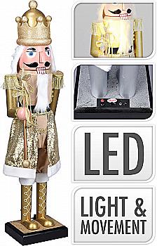Статуетка новорічна Фігурка "Лускунчик з LED-бородою" 163 см, золотий, ASK000160 Статуетка новорічна Фігурка "Лускунчик з LED-бородою" 163 см, золотий, ASK000160