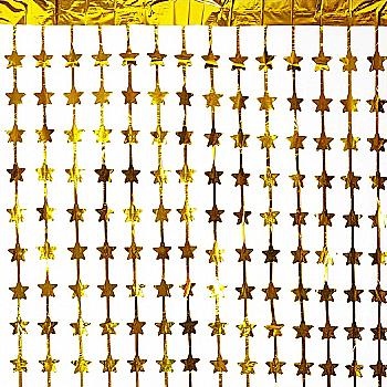 Гирлянда-занавес фольга золотистая "Звёзды",  1*2 м, 1501-6014