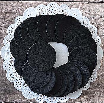 Декор фетровий Кружечки чорні 4 см, 20 шт. HY10424 Декор фетровий Кружечки чорні 4 см, 20 шт. HY10424