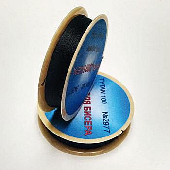 Нитка для вишивки бісером чорна, 100% п/е 100 м Нитка для вишивки бісером чорна, 100% п/е 100 м