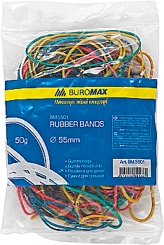 Гумка для грошей 50 г, асорті 5501, BuroMax Гумка для грошей 50 г, асорті 5501, BuroMax