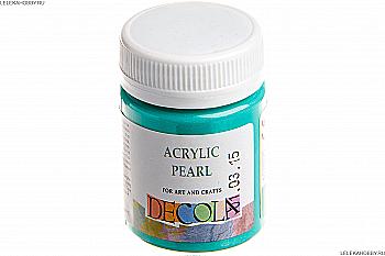 Краска акриловая Зеленая, 50 мл, перламутровая, Decola 725 Краска акриловая Зеленая, 50 мл, перламутровая, Decola 725