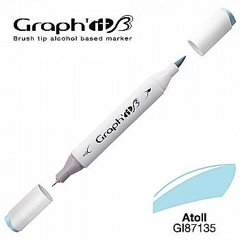 Маркер двухсторонний Brushmarker, Светло-голубой (7135), GI87135 Graph`it Маркер двухсторонний Brushmarker, Светло-голубой (7135), GI87135 Graph`it