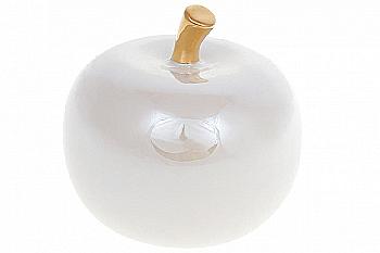 Декоративне яблуко 8,5 см, білий перламутр c золотом, FG2-332