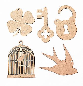 Набір заготовок Вінтаж, 5 шт, ДВП, Rosa Talent