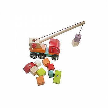 Дерев`яна іграшка Машинка Авто-кран, 13982 Дерев`яна іграшка Машинка Авто-кран, 13982