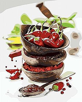 Набір для розпису по номерах 40*50 см "Гострий чилі", SY6265 ТМ "Strateg" Набір для розпису по номерах 40*50 см "Гострий чилі", SY6265 ТМ "Strateg"