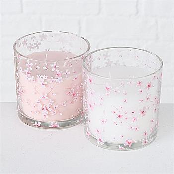 Свеча в стеклянном подсвечнике "Sakura" h=10 см/d=10 см, белый/розовый (2 вида), 2011338 Свеча в стеклянном подсвечнике "Sakura" h=10 см/d=10 см, белый/розовый (2 вида), 2011338
