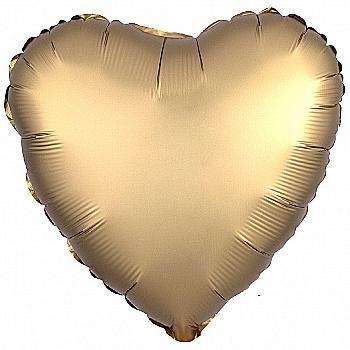 Куля повітряна 18" Серце сатин золото Ф, 3204-0057 Куля повітряна 18" Серце сатин золото Ф, 3204-0057
