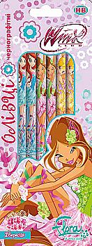 Олівці ч/гр круглий з ласт у бліст 6шт "Вінкс" 280224