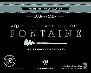 Склейка д/акварели 26*36 см Fontaine с 4-х сторон (хол.пресс), 15 л. (300г/м2), чер.бумага, 975303C
