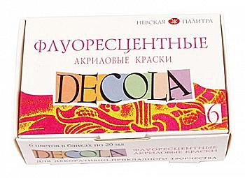 Фарби акрилові флюоресцентний Decola 6 кол. 20мл 4341100, 2941100 Фарби акрилові флюоресцентний Decola 6 кол. 20мл 4341100, 2941100