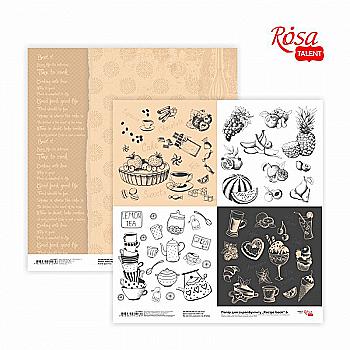 Папір для скрапбукінгу "Recipe book" 6, двосторонній 30,48*30,48 см, 200 г/м2, Rosa Talent Папір для скрапбукінгу "Recipe book" 6, двосторонній 30,48*30,48 см, 200 г/м2, Rosa Talent