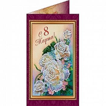 Набор для вышивки бисером "Открытка" 8 Марта-1